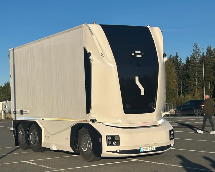 Bilde av en førerløs trailer fra Einride
