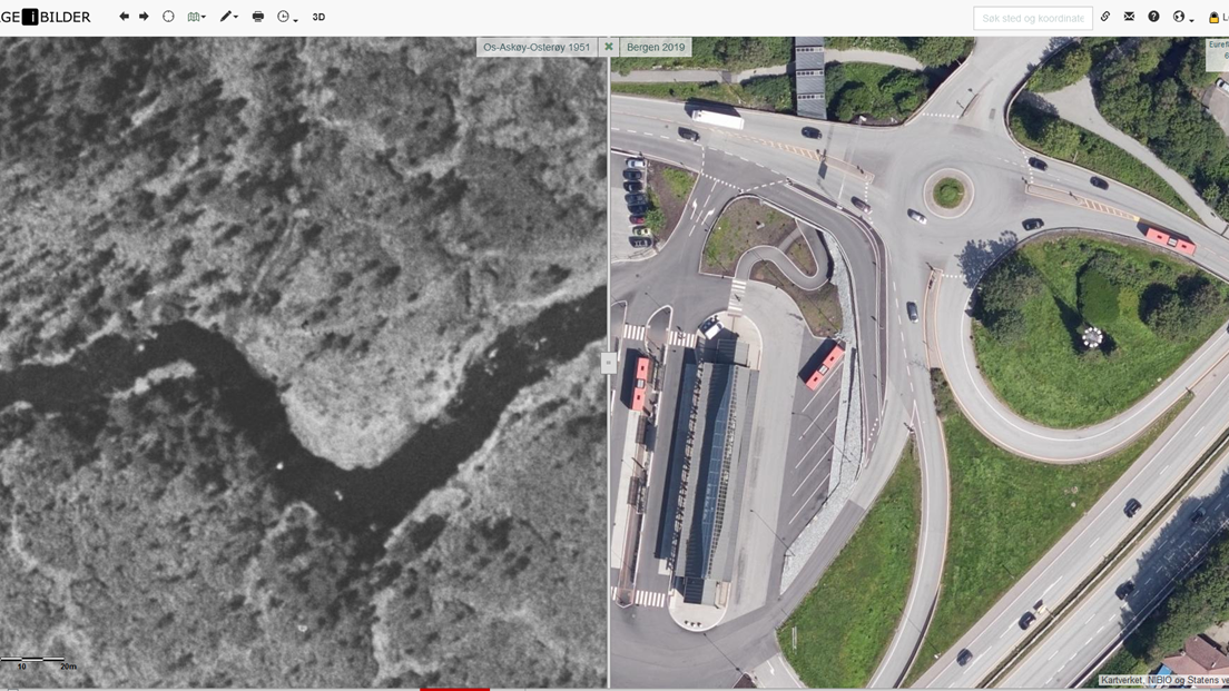 Landskapsendring fra 1951 til 2019