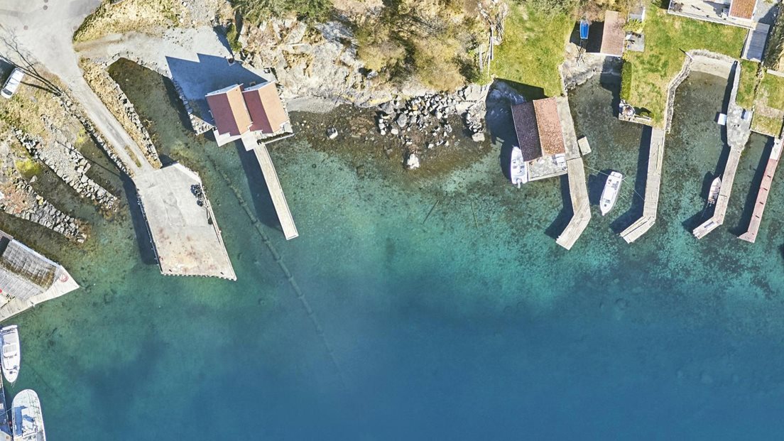 Flyfoto av kystområde i Lundsvågen i Stavanger tatt i 2021. Kilde: Kartverket