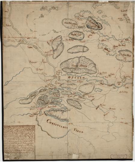 Akershus amt nr 2: Carte over de Svenskes Ind- og Udmarsch Sønderfields 1716