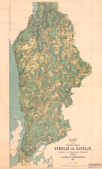 Akershus amt nr 53a: Kart over Terrainet mellem Vandsjø og Gjersjø samt over Stillingerne ved Hølen; Vestby og Aas Kirke