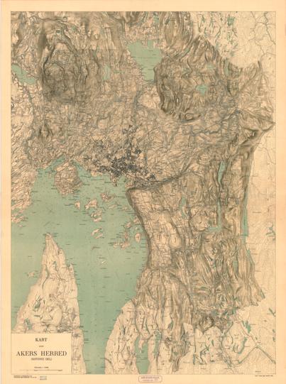 Akershus amt nr 87: Kart over Akers herred; søndre del i 1:25000