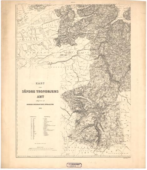 Kart over Søndre Trondhjems Amt