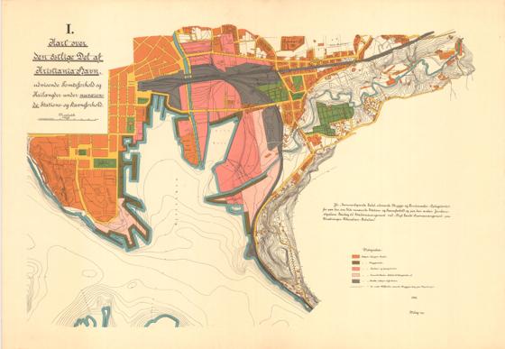 Akershus amt nr 98-1: Kart over den østlige del av Kristiania havn