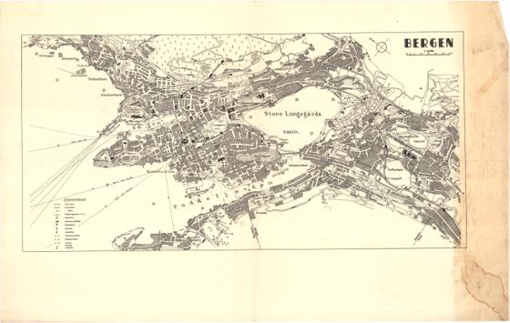 Bergens by nr 33-4: Tysk kart over Bergen
