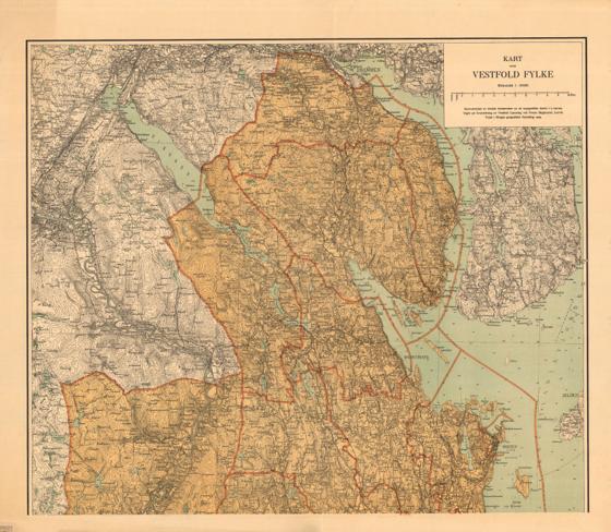 Jarlsberg-og-Larviks-amt nr 70-nord: Kart over Vestfold fylke
