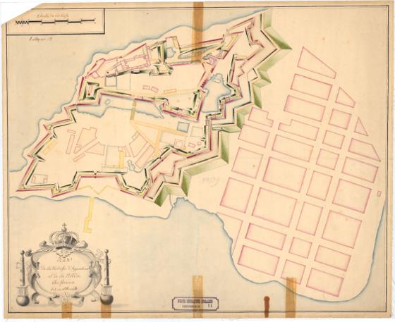 Kristiania amt nr 11: Plan de Forteresse d'Aggershuus et de la ville de Christiania