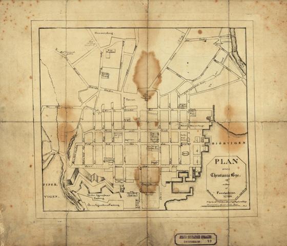 Kristiania amt nr  49: Plan over Christiania Bye og en Deel af Forstæderne