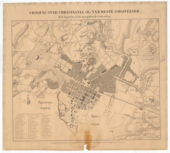 Kristiania amt nr 56: Kart over Christiania og nærmeste Omgivelser