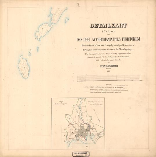 Kristiania amt nr 58: Oversikt over Detailkart over en deel af Christiania byes Territorium