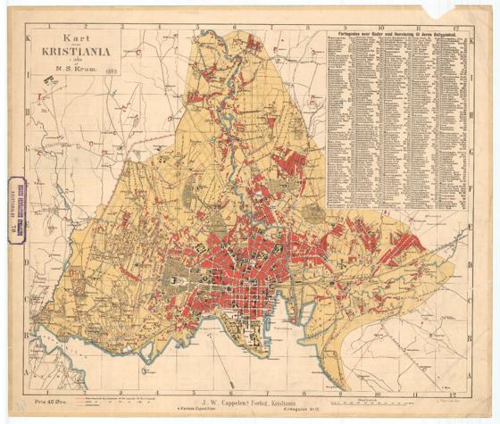 Kristiania amt nr 70: Kart over Kristiania