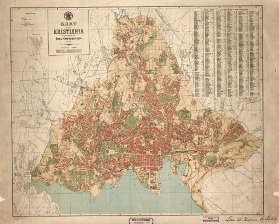 Kristiania amt nr 77: Kart over Kristiania
