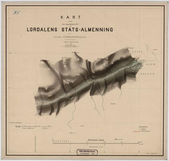Kristians amt nr 20-10: Kart over den skogdækkede Del af Lordalens Stats-Almenning i Lesje
