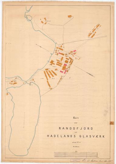 Kristians-amt nr 28-I: Kart over Randsfjord med Hadelands Glasværk