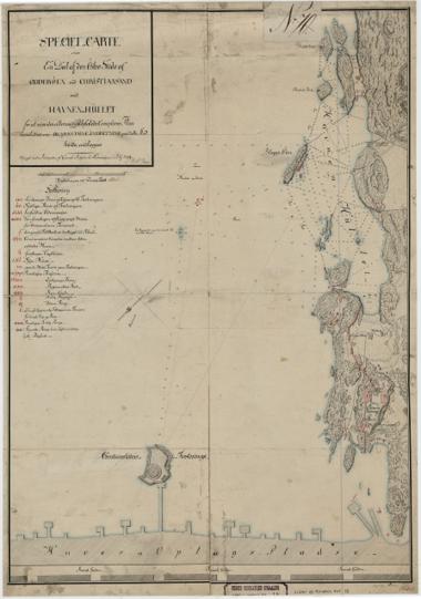 Lister og Mandals amt nr 19: Speciel-Carte over en Deel af den østre Siide af Odderøen ved Christianssand
