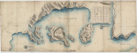 Lister og Mandals amt nr 25: Kart over Kristianssand med Havn og nærmeste Øer