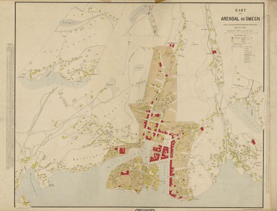 Nedenes amt nr 18: Kart over Arendal med Omegn