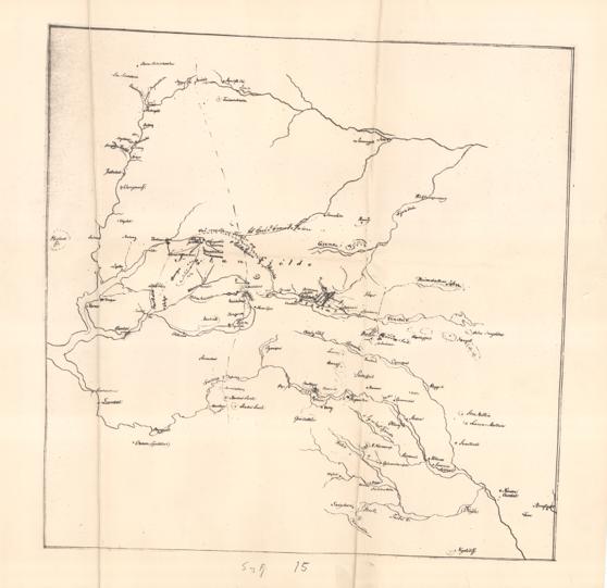 Nordre Bergenhus amt nr 15: B. M. Keilhaus tegning over Jotunheimen fra 1820