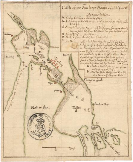 Museumskart 36: Kaart over Tønsberg Havn og ud til Giersøe