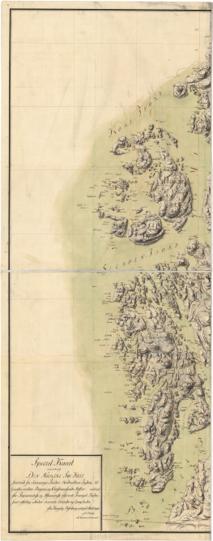 Museumskart 85a: Speciel kaart over en Deel af den Norske Søe-Kyst strækkende fra Samnanger-Fjorden