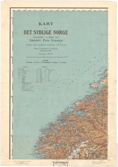 Norge 209-1: Kart over det sydlige Norge