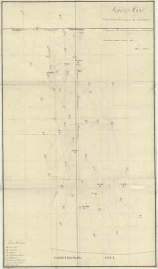 Trigonometrisk grunnlag, Squelet-Cart 16-1: Squelet Cart over den del af den norske søekyst fra Bergen til grændsen af Christiansand