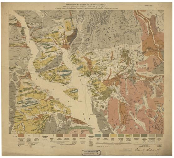 Geologisk kart 8b: Jordbundskart over en del af Mjøsens Omegn