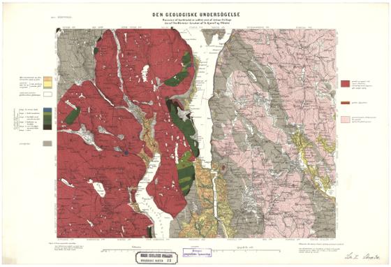 Geologisk kart 33: Den Geologiske Undersøgelse,  Rektangel 20C Eidsvold