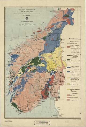 Geologiske kart 44: Geologisk oversigtskart over det sydlige Norge