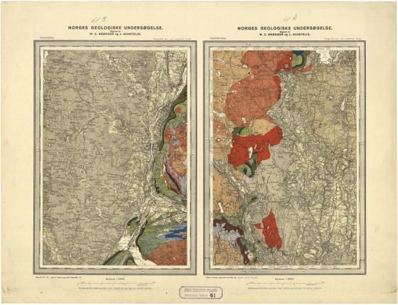 Geologiske kart 61: Den geologiske Undersøgelse, Flesberg og Nannestad