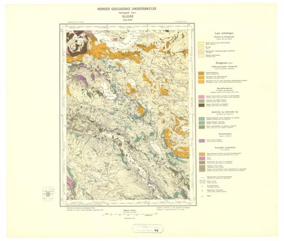 Geologisk kart 94: Slidre