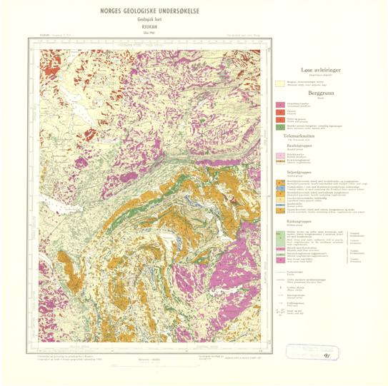 Geologisk kart 91: Rjukan