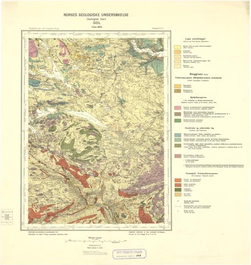 Geologisk kart 103: Gol