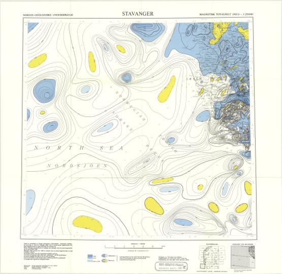 Geologiske kart 121-C: Kart med magnetisk totalfelt. Stavanger