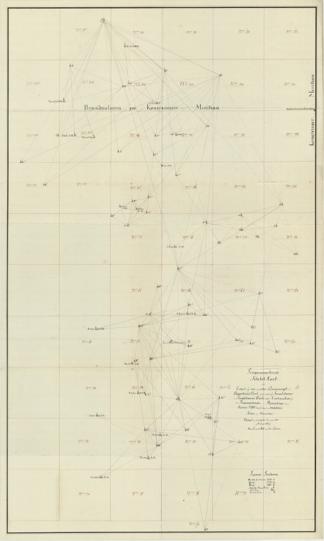 Trigonometrisk grunnlag, dublett 23-2: Kart over trigonometriske punkter foretatt i ca 1805