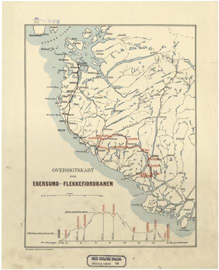 Spesielle kart nr 46: Oversigtskart over Egersund - Flekkefjordbanen