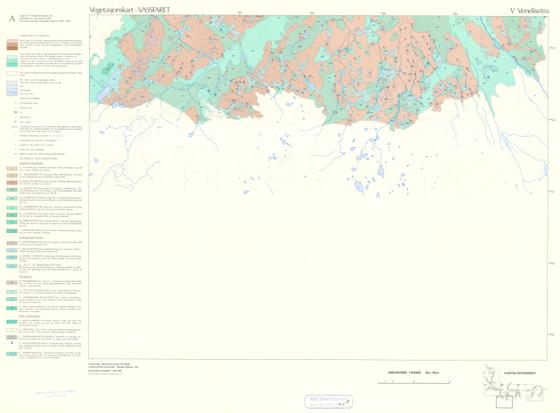 Spesielle kart 147-51b,  Vegetasjonskart-Vassfaret: V Venelisetra