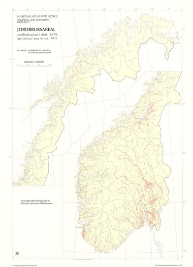 Nasjonalatlas for Norge 76: Jordbruksareal