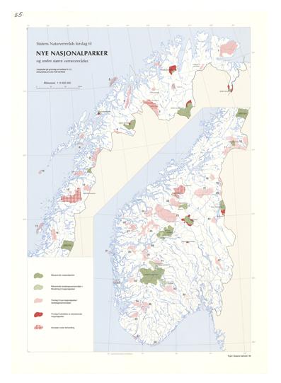 Nasjonalatlas for Norge 55: Nye nasjonalparker og andre større verneområder