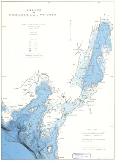 Spesielle kart 192: Dybdekart over Steinsfjorden og en del av Tyrifjorden