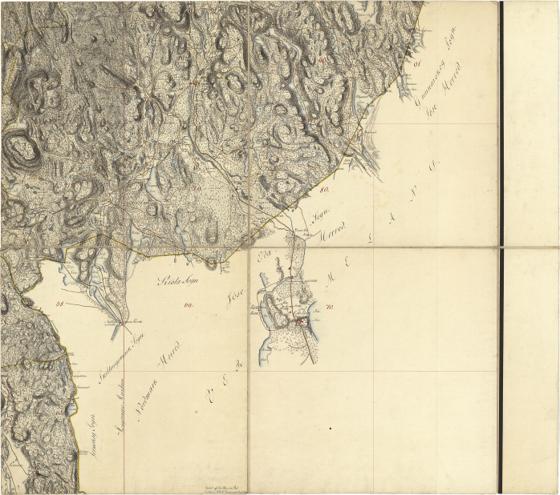 Norge 116-8: Kart over strøget langs Rigsgrænsen fra Røros sydover