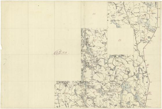 Norge 124b: Sammendraget Kart over en Del af Hedemarkens og Akershus Amter