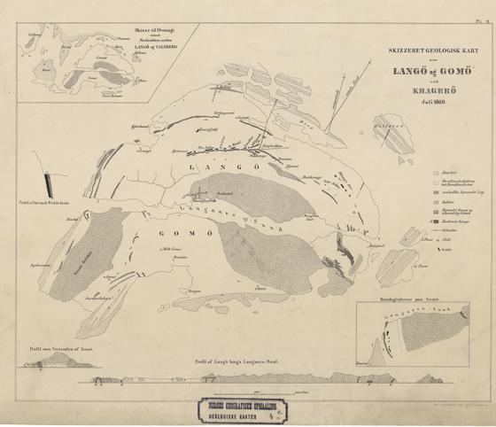 Geologisk kart 4c: Skitseret geologisk Kart over Langø og Gomø ved Kragerø