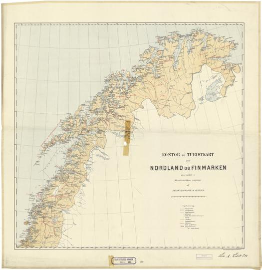 Norge 188: Kontor og Turistkart over Nordland og Finmarken