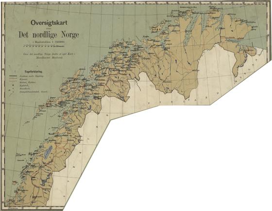 Norge 190: Oversigtskart over Det nordlige Norge