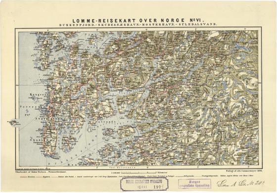 Norge 197f: Reisekarter over Dele av Norge. Bukkenfjord-Skudeneshavn-Mosterhavn-Suledalsvand.