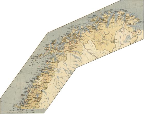 Norge 199: Beyers Turistkart over Norge. Nord-Norge.