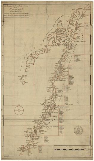 Norge 221: Een Ungeferlig Situations Carte over Nordland Langs Søe Küsten