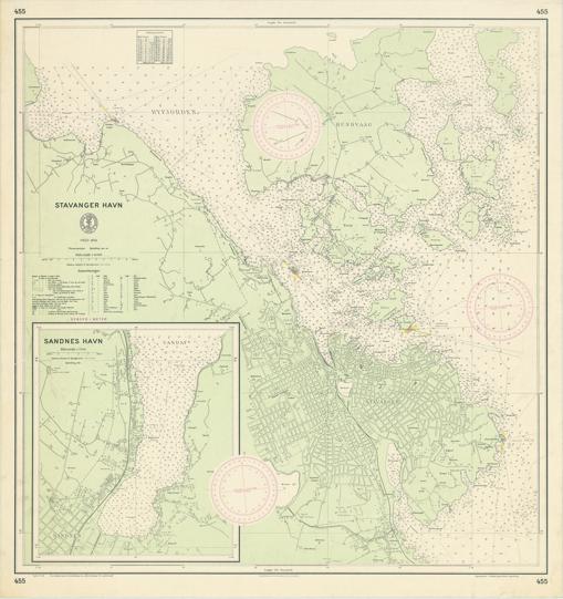 Kartblad 455: Stavanger havn og Sandnes havn
