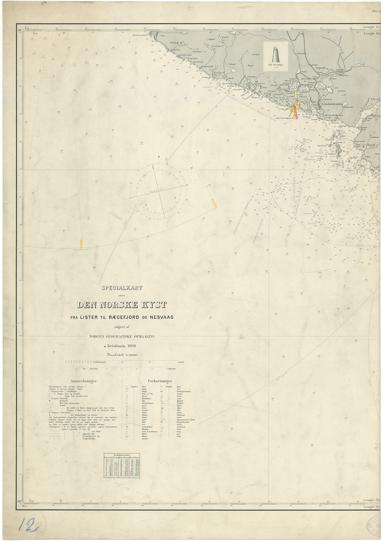 Kartblad 12: Fra Lister til Rægefjord og Nesvaag, vestlig blad